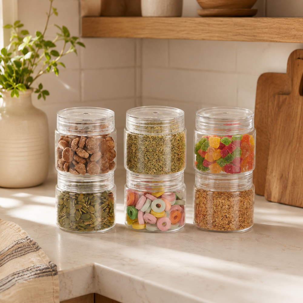 Homely Container 350ml 6pcs Set | Airtight Kitchen Storage Jars