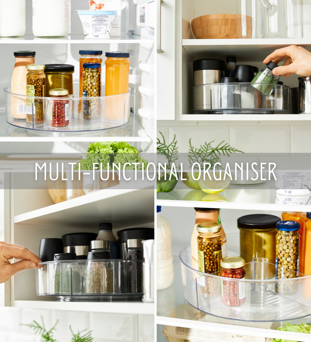 Turntable with Dividers | Rotating Kitchen Organiser