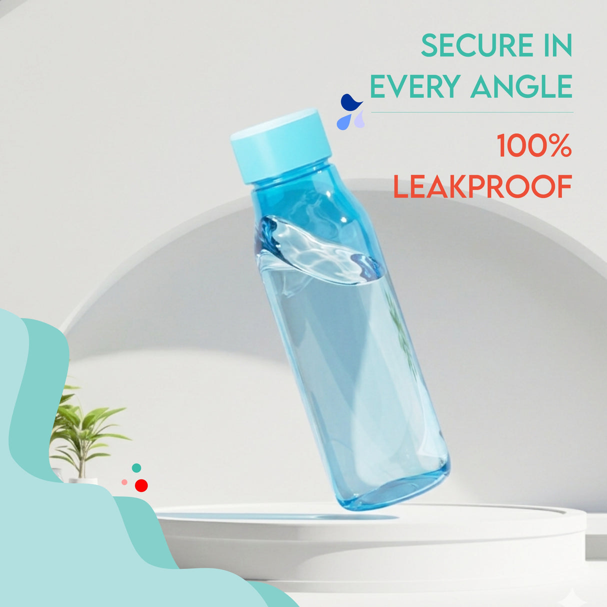 Aqua Water Bottle 4pcs Set | Leakproof Everyday Water Bottles