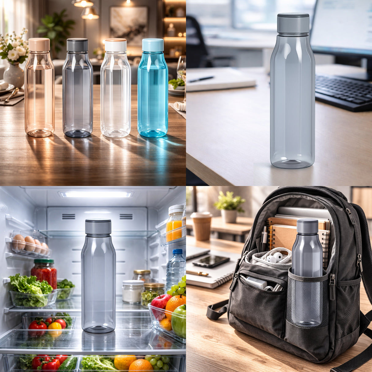 Aqua Water Bottle 4pcs Set | Leakproof Everyday Water Bottles
