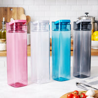 Cubic Water Bottle 1L 4pcs Set | Assorted | Leakproof Square Bottle