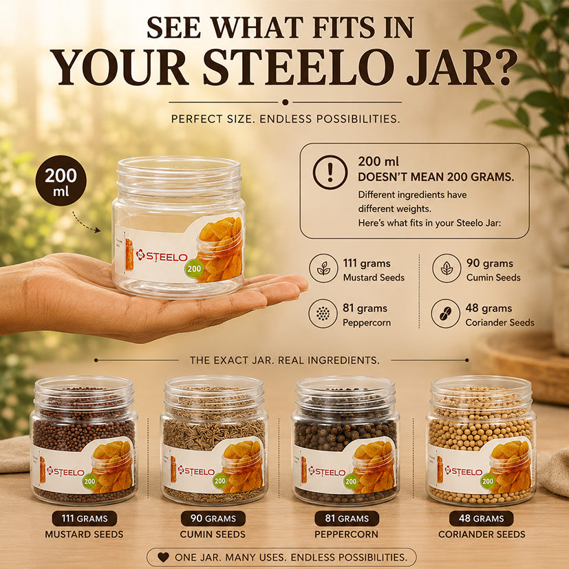 Homely Container 200ml 6pcs Set | Airtight Kitchen Storage Jars