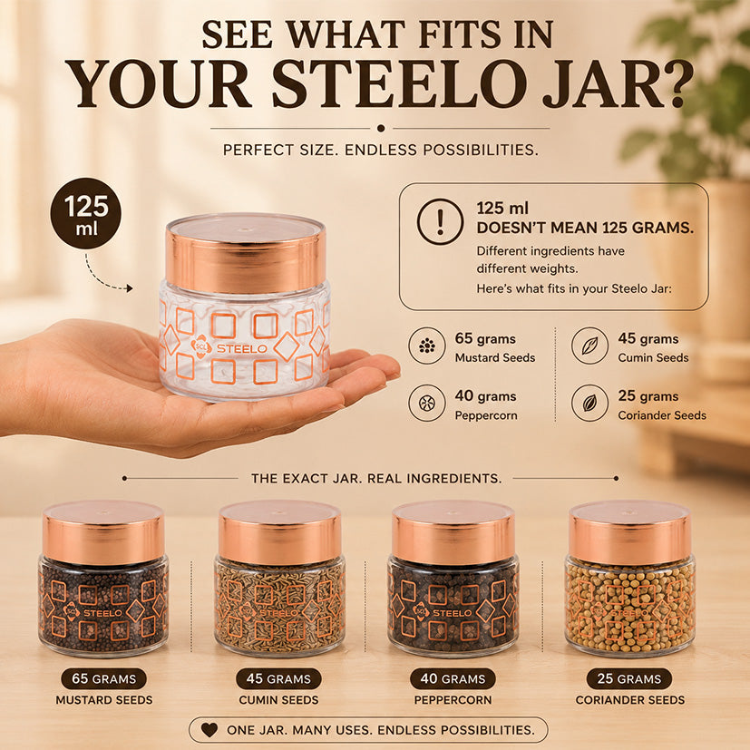 Homely Deluxe Container 125ml 6pcs Set | Premium Airtight Storage Jars