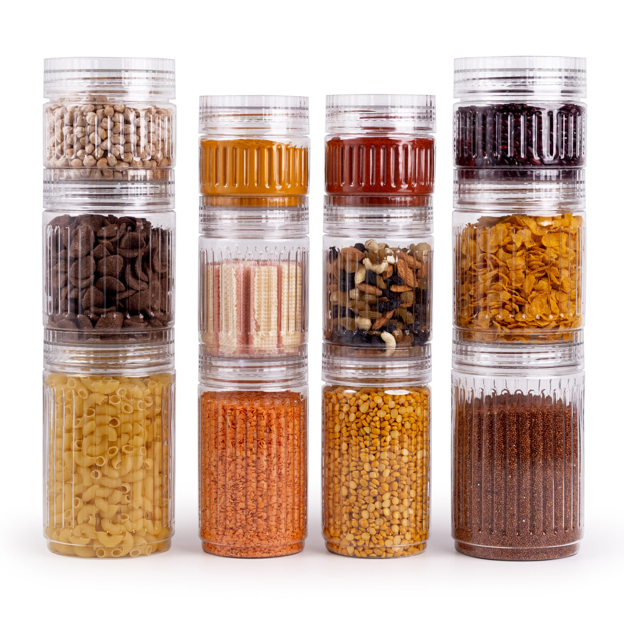 Prism Jar 12pcs Set Mix | Stackable Kitchen Storage Jars