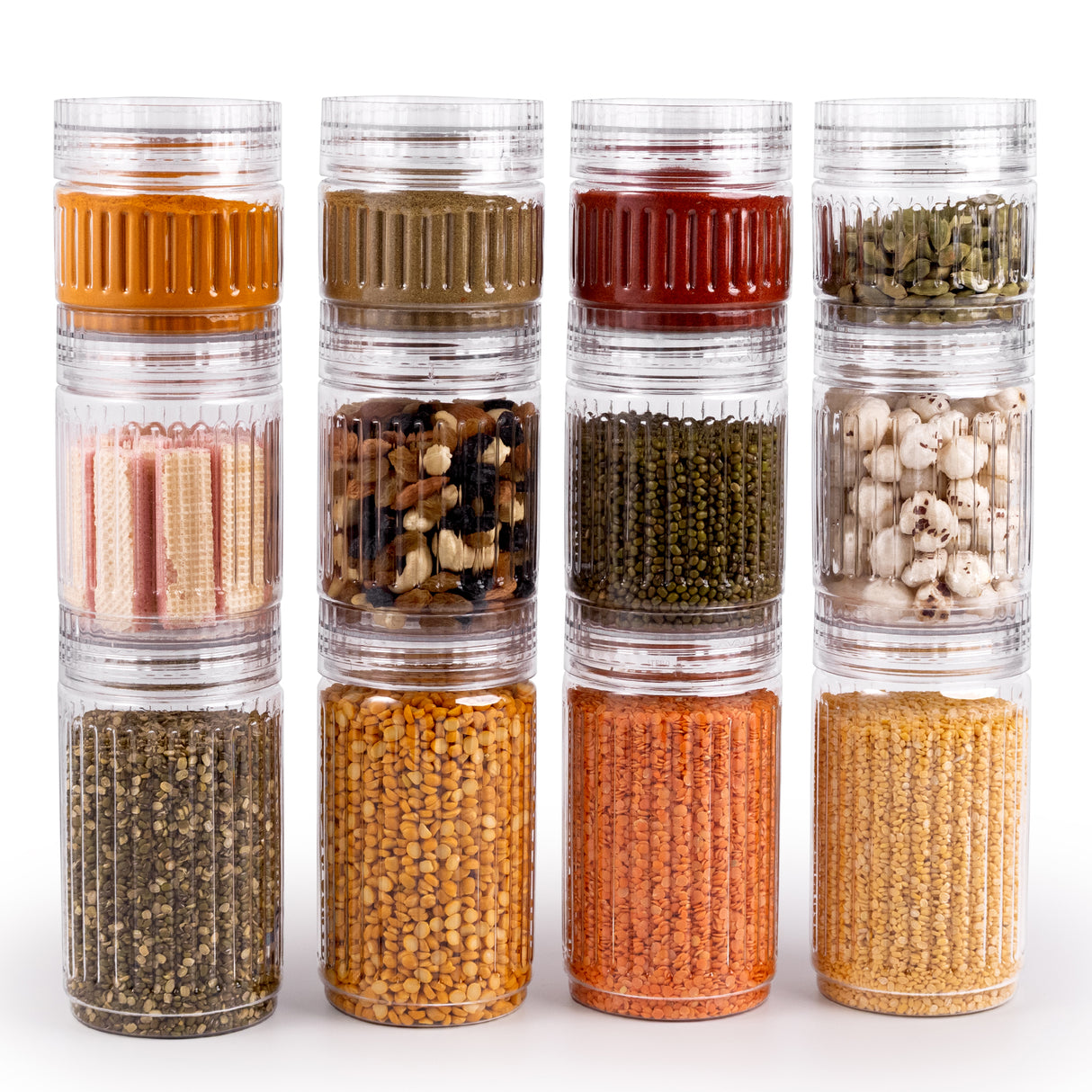 Prism Jar 12pcs Set Small | Stackable Kitchen Storage Jars