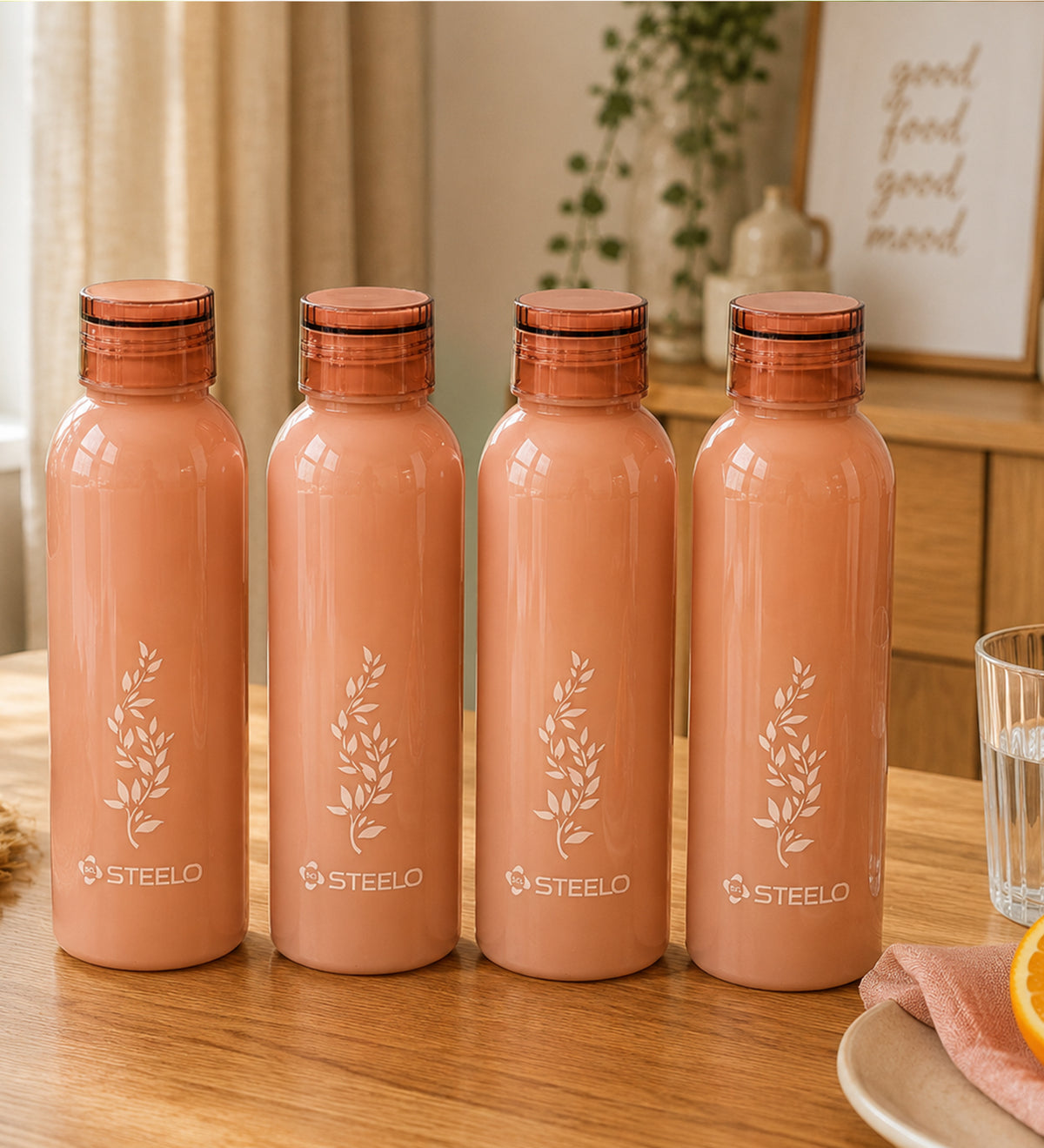 Puro Water Bottle 1L 4pcs Set | Leakproof Everyday Water Bottles