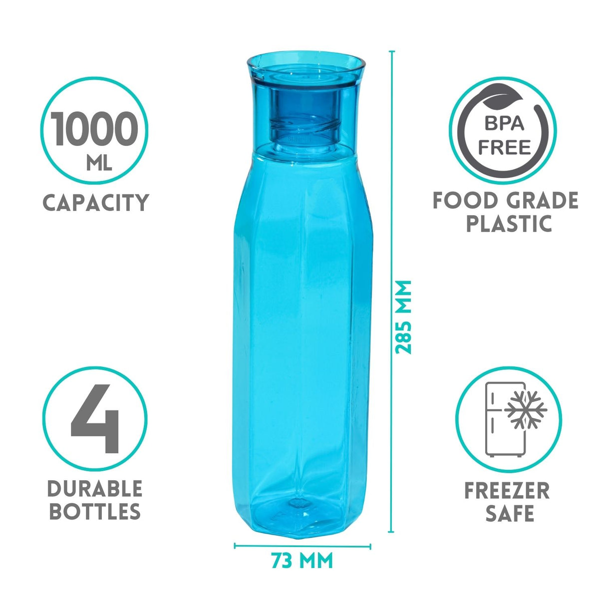 Sansa Water Bottle 1L 4pcs Set | Leakproof Water Bottle
