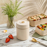 Bamboo Slender Soup Flask 500ml | Insulated Soup Flask | Beige