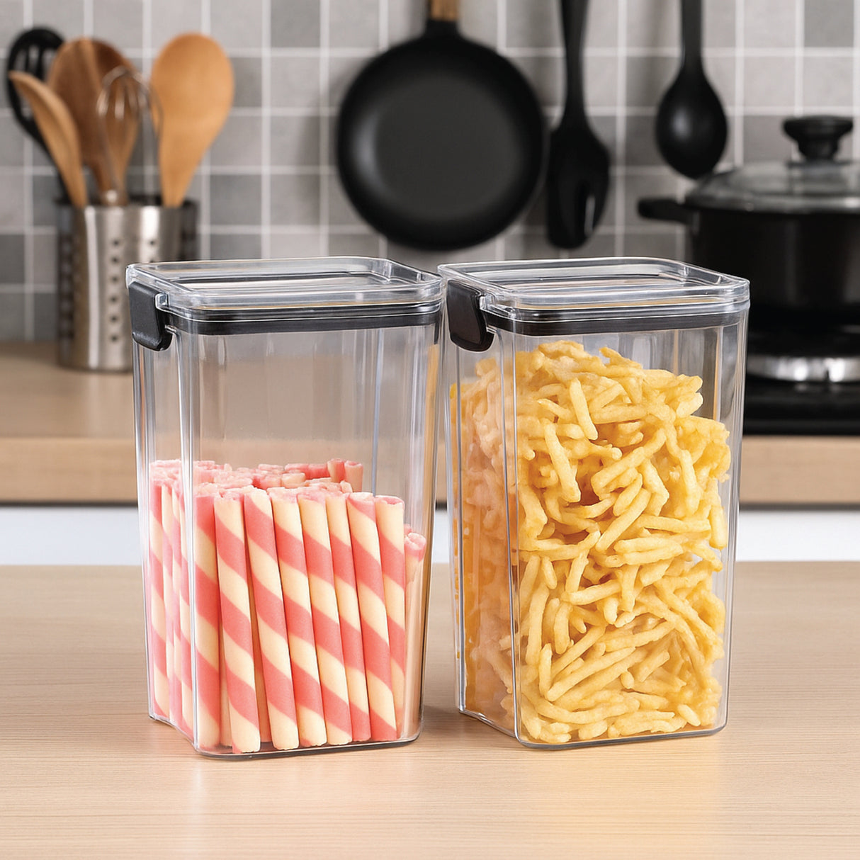 SoFresh FrameUp 1300ml 2pcs Set | Airtight Clip-Lock Storage Jars
