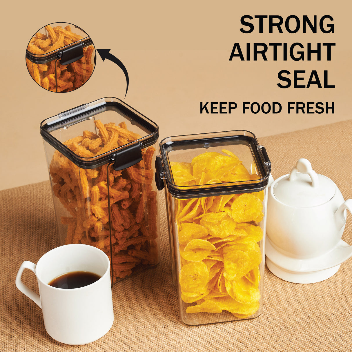 SoFresh FrameUp 700ml 4pcs Set | Airtight Clip-Lock Storage Jars