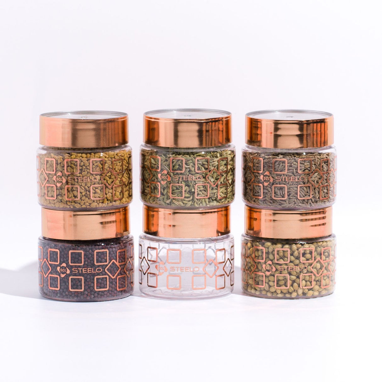 Homely Deluxe Container 125ml 6pcs Set | Premium Airtight Storage Jars