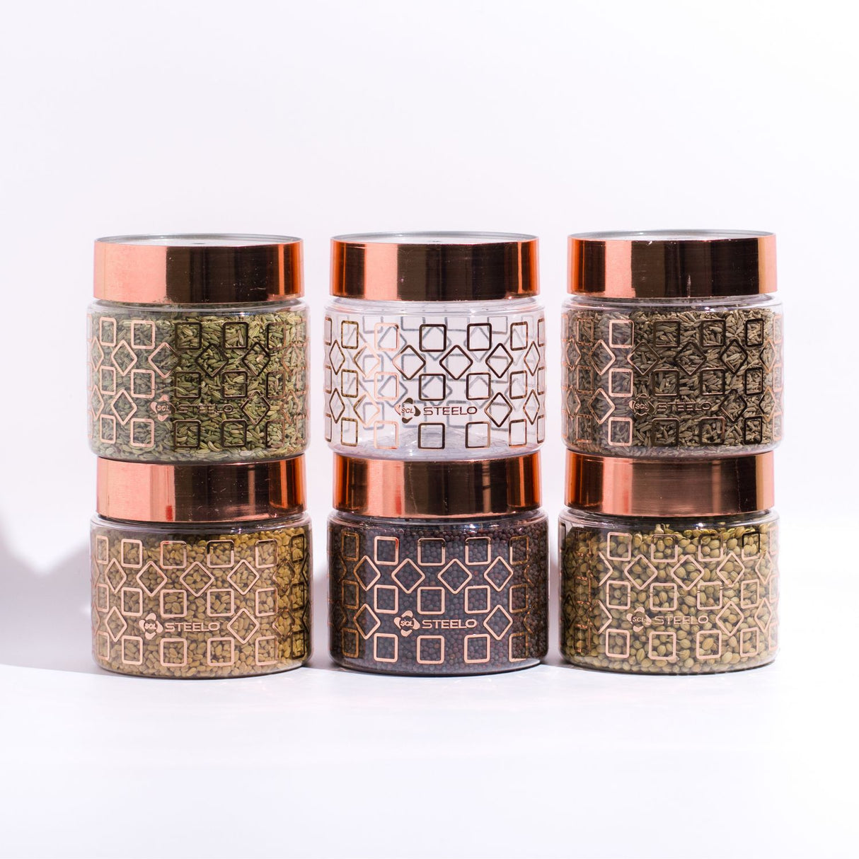 Homely Deluxe Container 200ml 6pcs Set | Premium Airtight Storage Jars