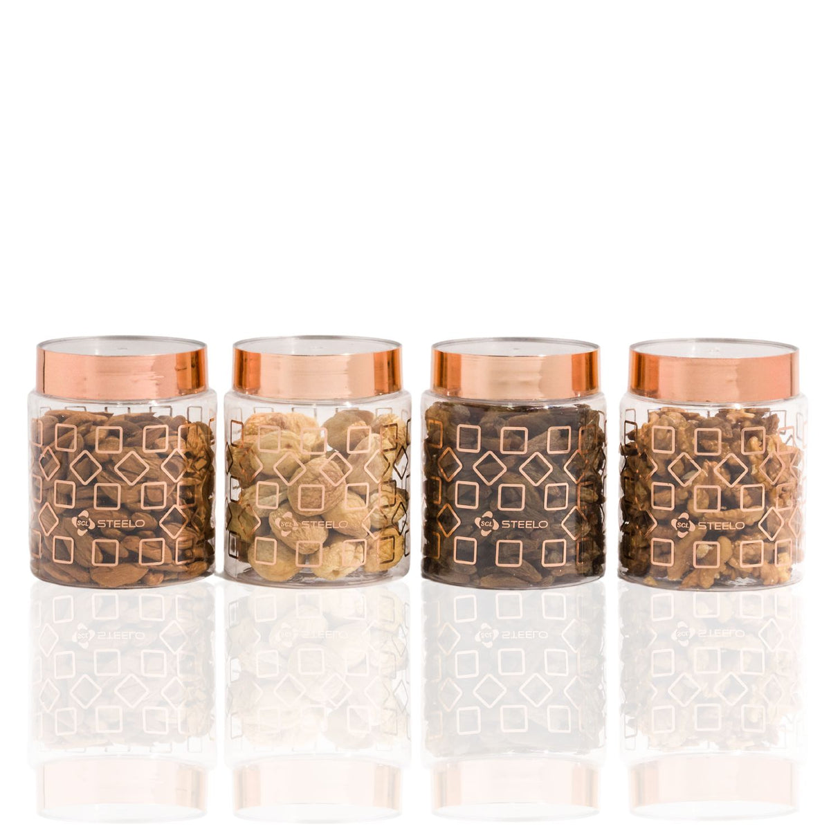 Homely Deluxe Container 750ml 4pcs Set | Premium Airtight Storage Jars