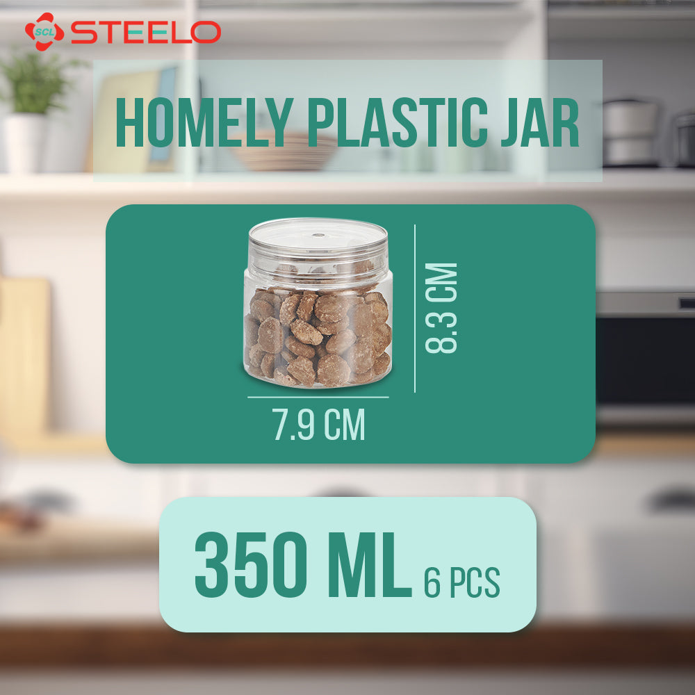 Homely Container 350ml 6pcs Set | Airtight Kitchen Storage Jars