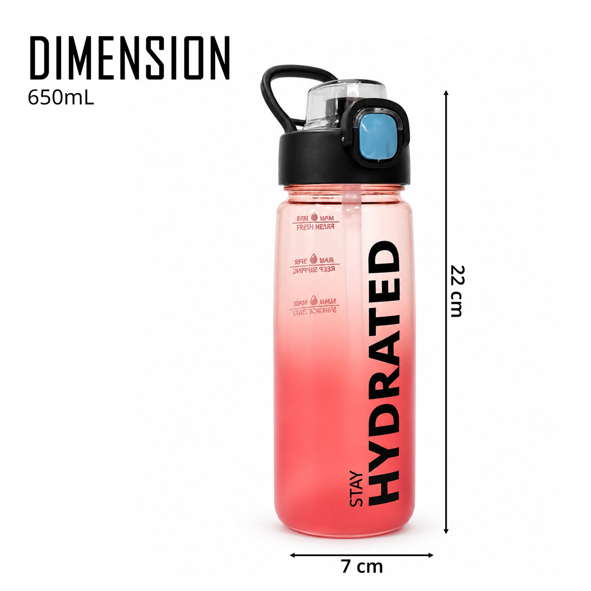 Hydration Sipper Bottle 650ml | Leakproof Sipper Bottle