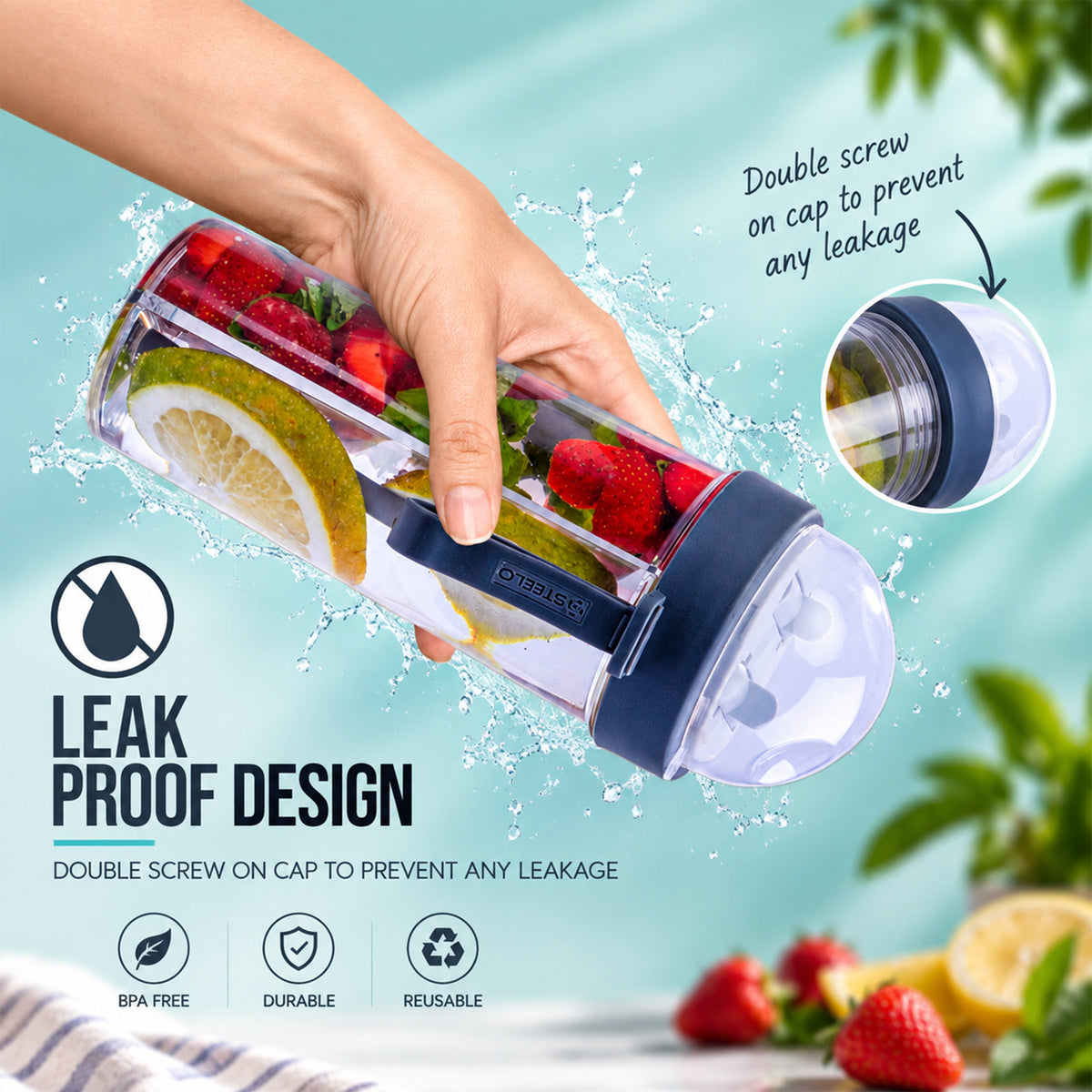 Sipmate Dual Sipper Bottle 600ml | Dual Sipper Water Bottle