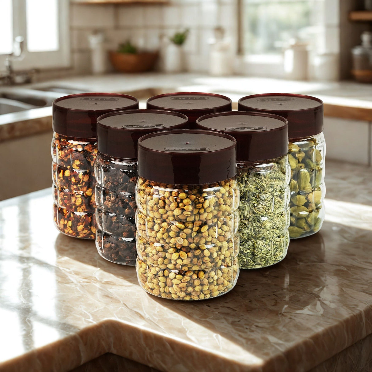 Solitaire Container 200ml 6pcs Set | Airtight Kitchen Storage Jars