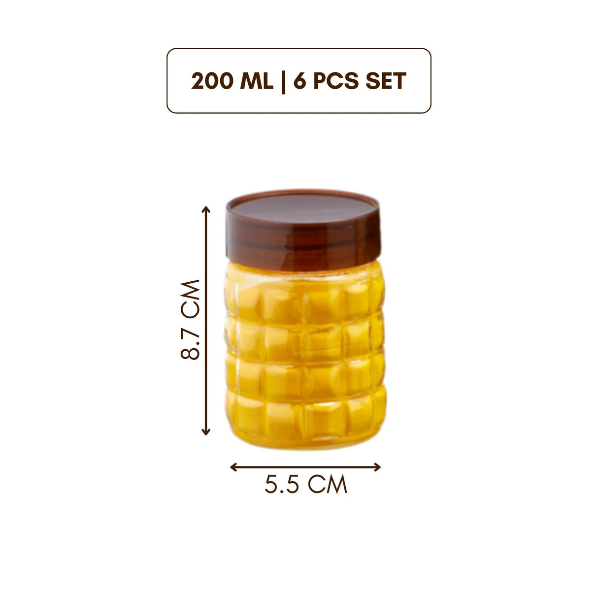 Solitaire Container 200ml 6pcs Set | Airtight Kitchen Storage Jars