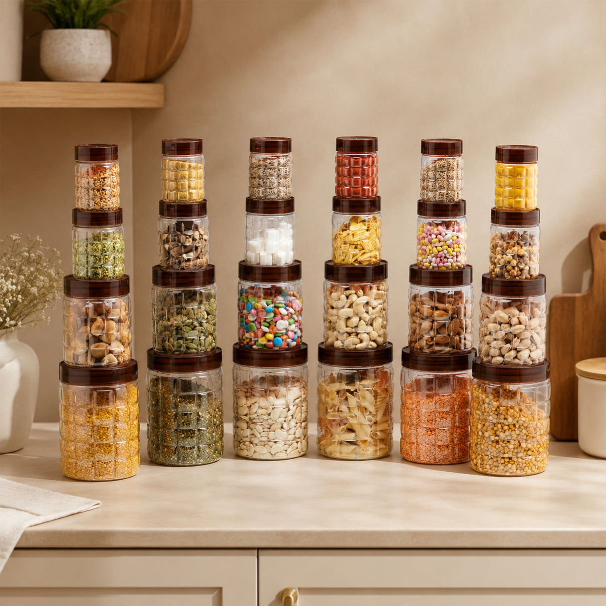 Solitaire Container 24pcs Set | Airtight Kitchen Storage Jars