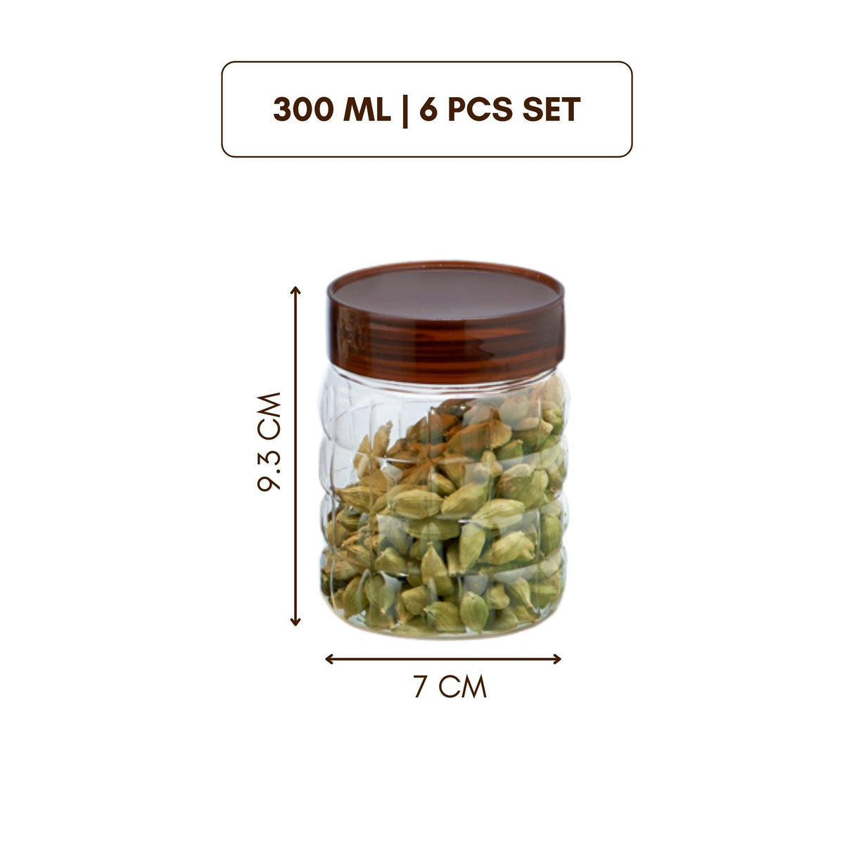 Solitaire Container 300ml 6pcs Set | Airtight Kitchen Storage Jars