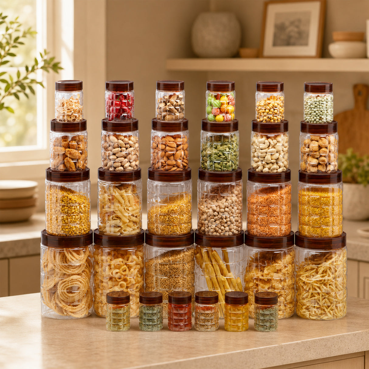 Solitaire Container 30pcs Set | Airtight Kitchen Storage Jars