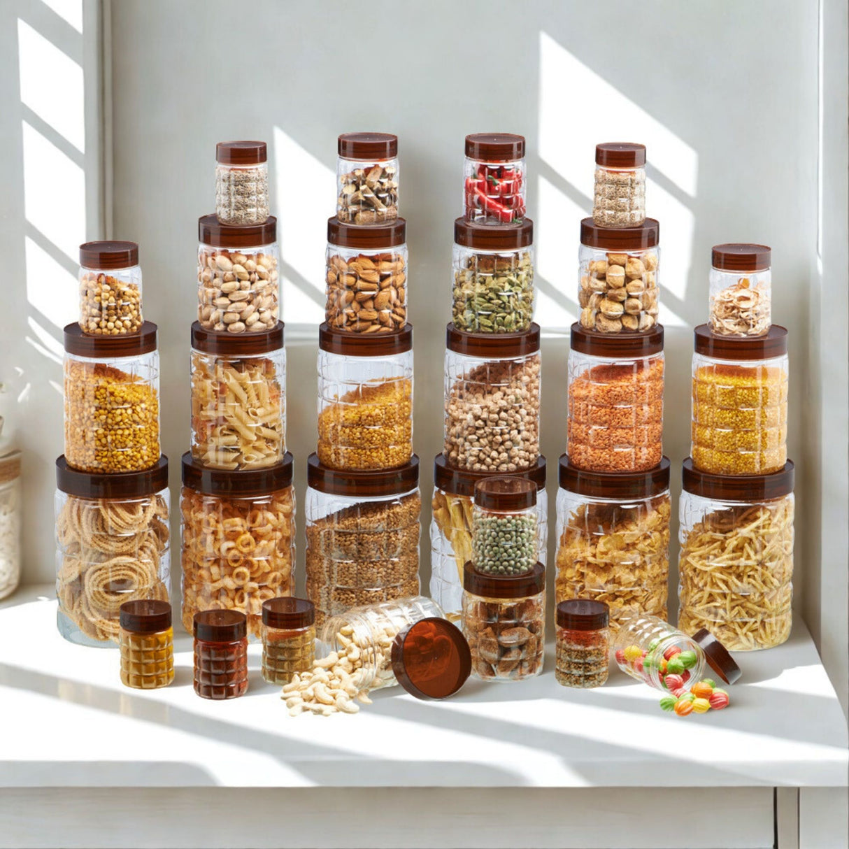 Solitaire Container 30pcs Set | Airtight Kitchen Storage Jars
