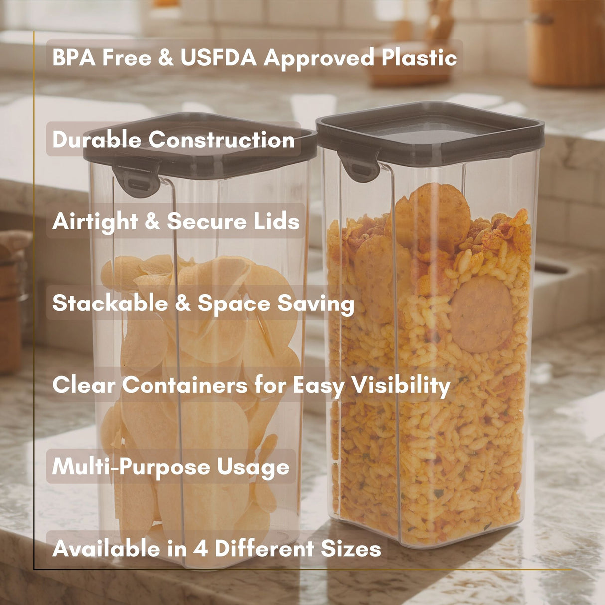 SoFresh Stack Container 1800ml 2pcs Set | Stackable Airtight Containers