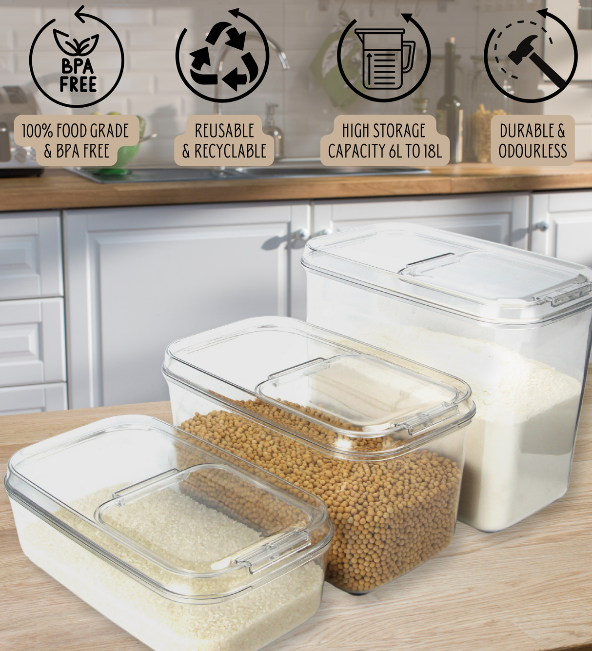 Dry Storage Container 11.5L | Large Dry Storage Bin