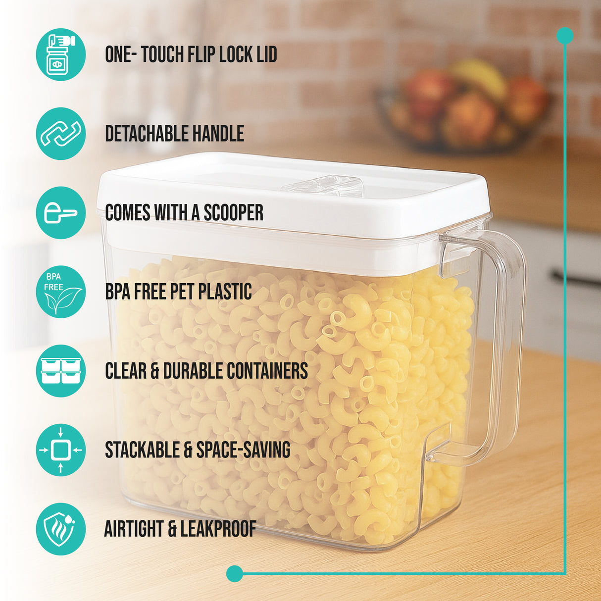 SoFresh Flip-Lock Container 2800ml | Airtight Dry Storage Jar