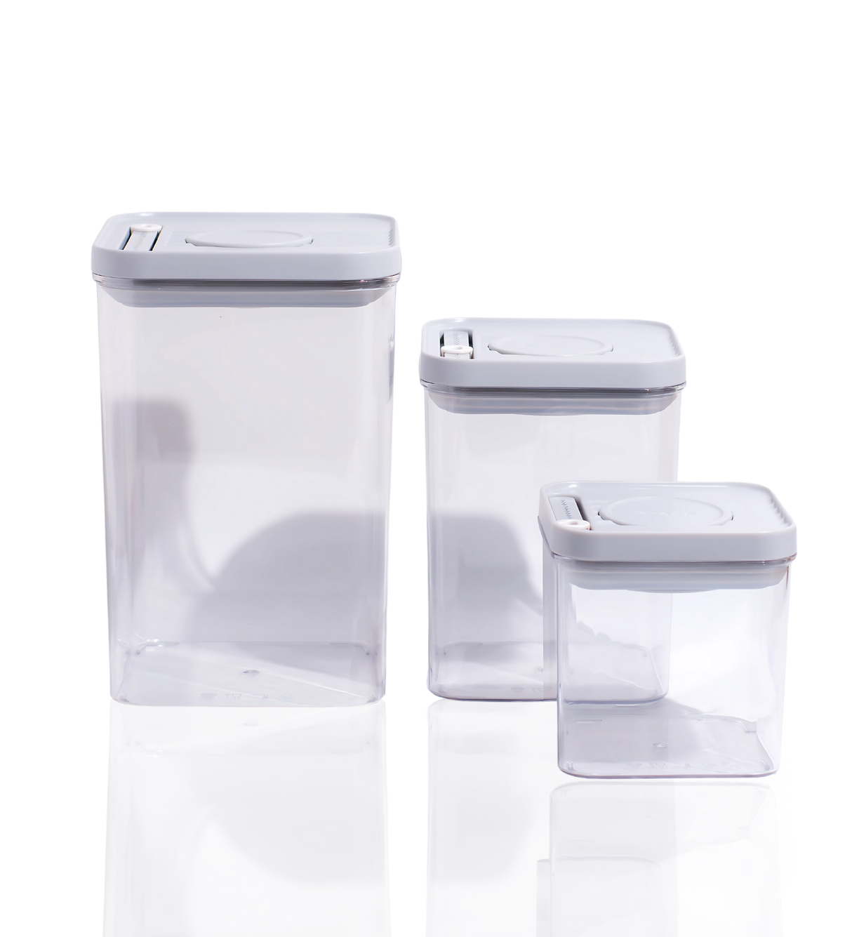 Push & Lock Container 3pcs Set | One-Push Storage Jars