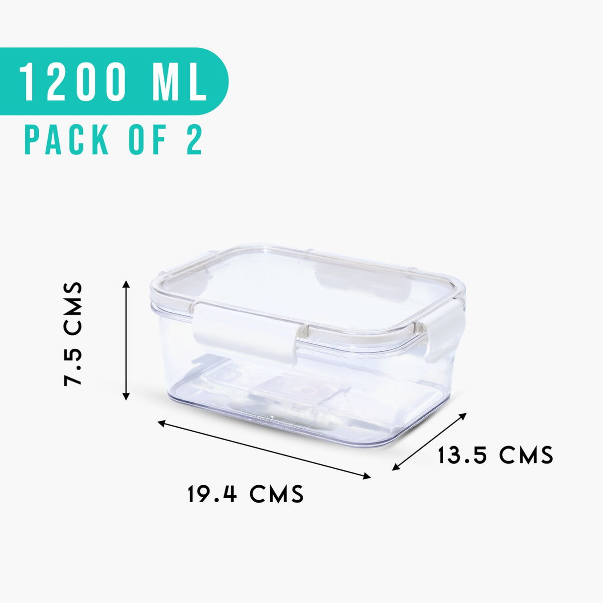 SoFresh Rectangular Container 1200ml 2pcs Set | Leakproof Food Containers