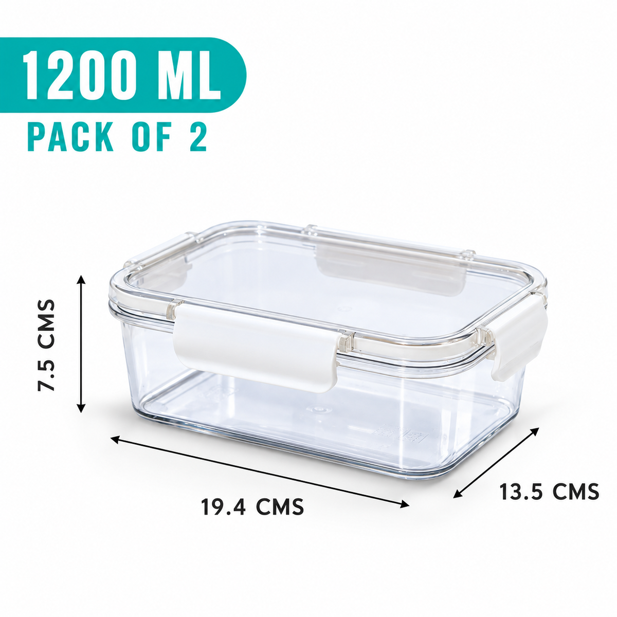 SoFresh Rectangular Container 1200ml 2pcs Set | Leakproof Food Containers
