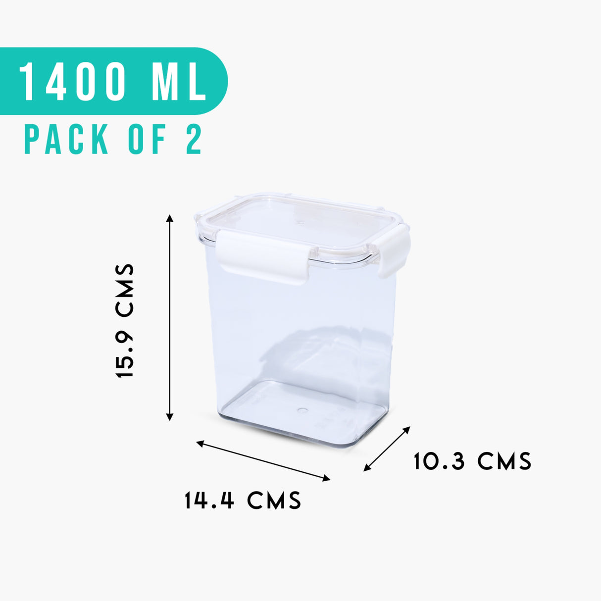 SoFresh Rectangular Container 1400ml 2pcs Set | Leakproof Food Containers