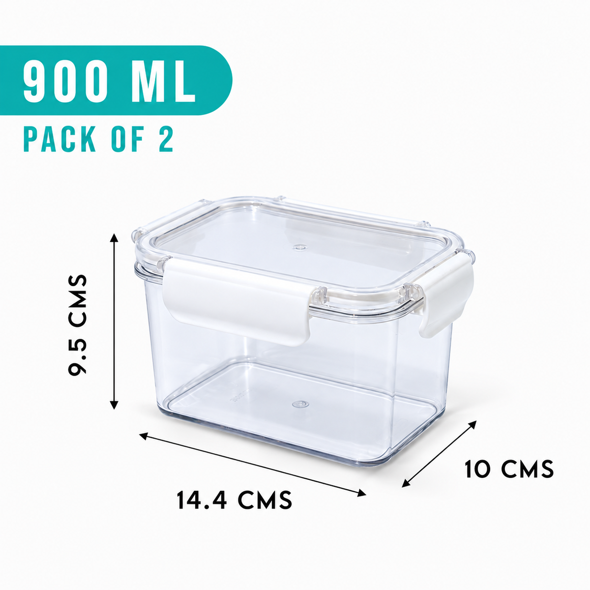 SoFresh Rectangular Container 900ml 2pcs Set | Leakproof Food Containers
