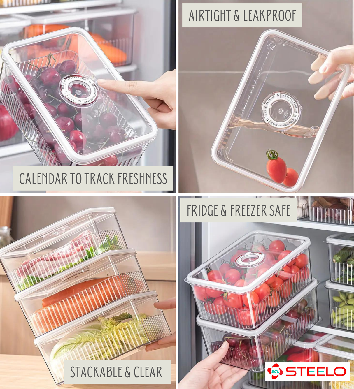 Food Storage Box 3pcs Set | Stackable Storage Boxes
