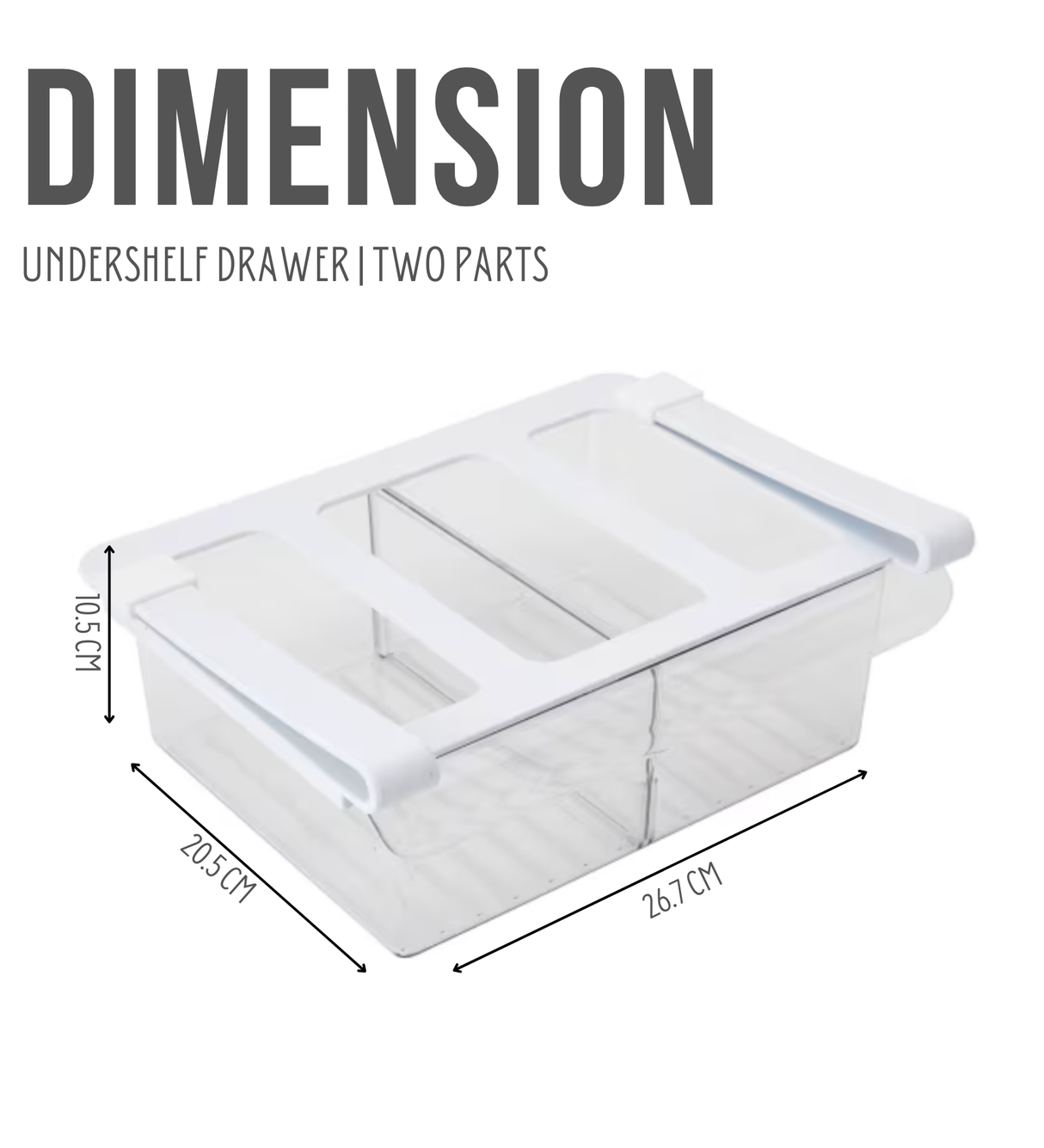 Fridge Undershelf Drawer | 2 Part | Fridge Storage Drawer