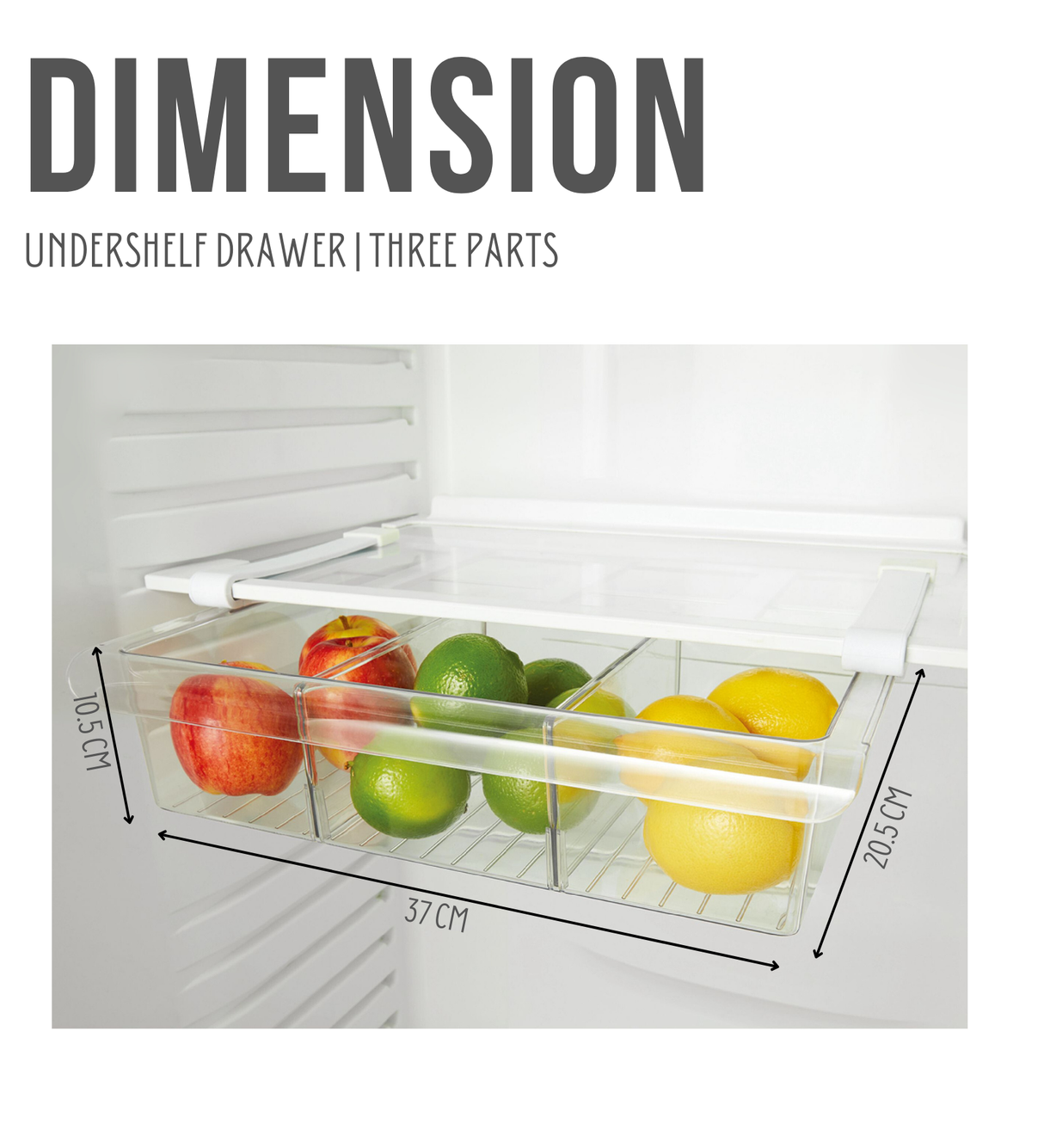 Fridge Undershelf Drawer | 3 Part | Fridge Storage Drawer