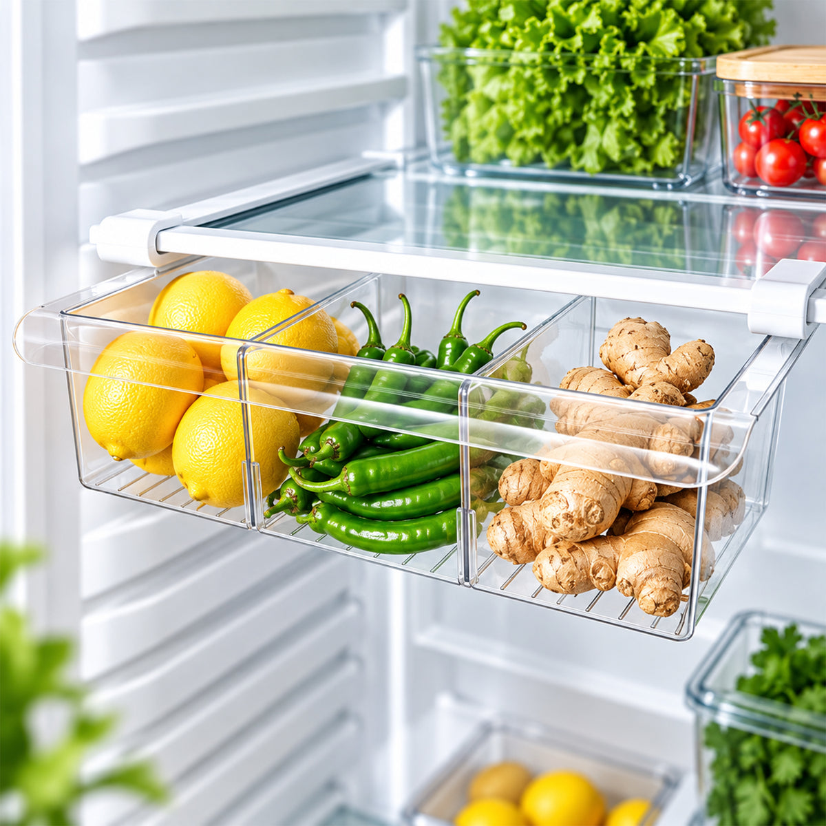 Fridge Undershelf Drawer | 3 Part | Fridge Storage Drawer