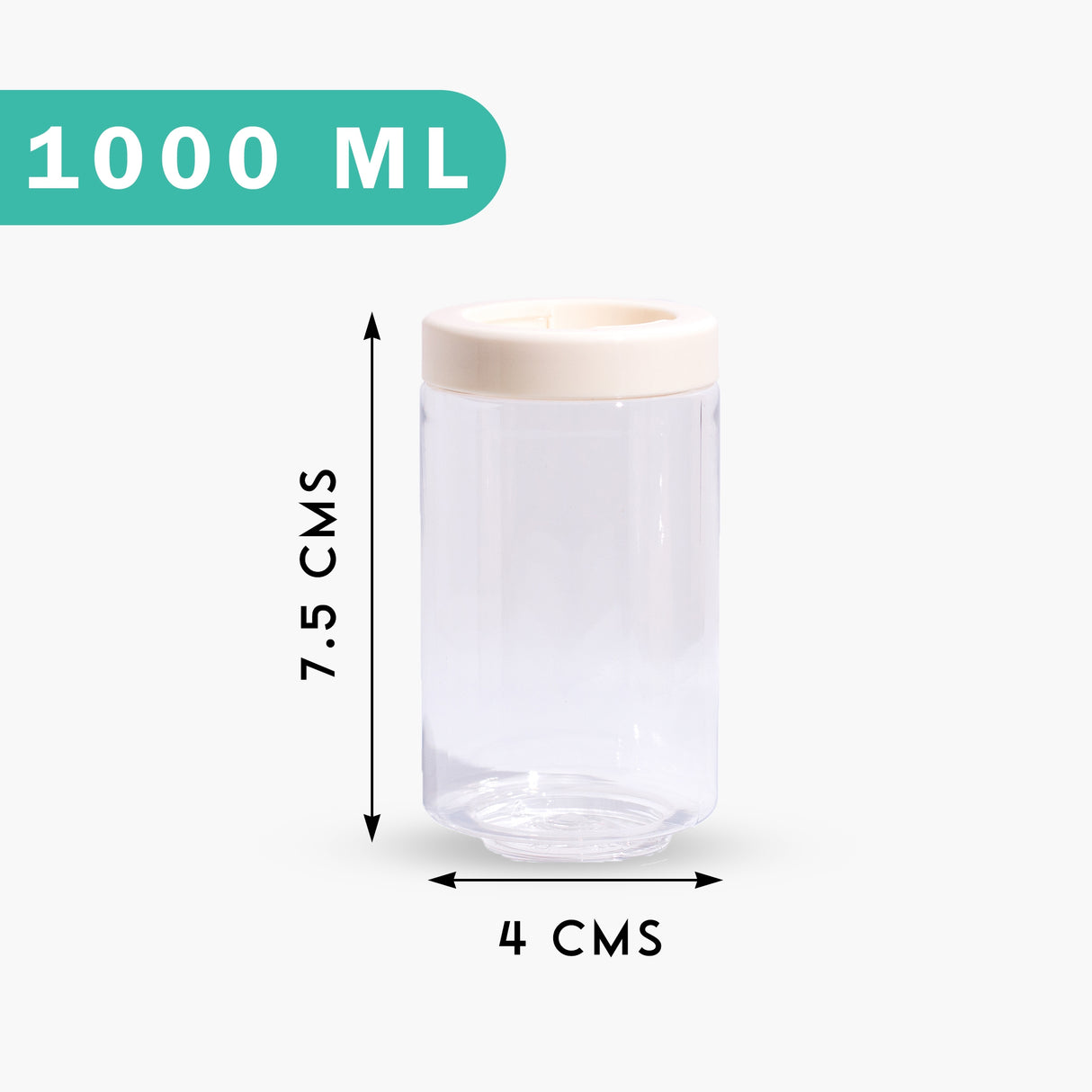 Stack & Lock Round Container 1000ml 4pcs Set | Stackable Storage Jars