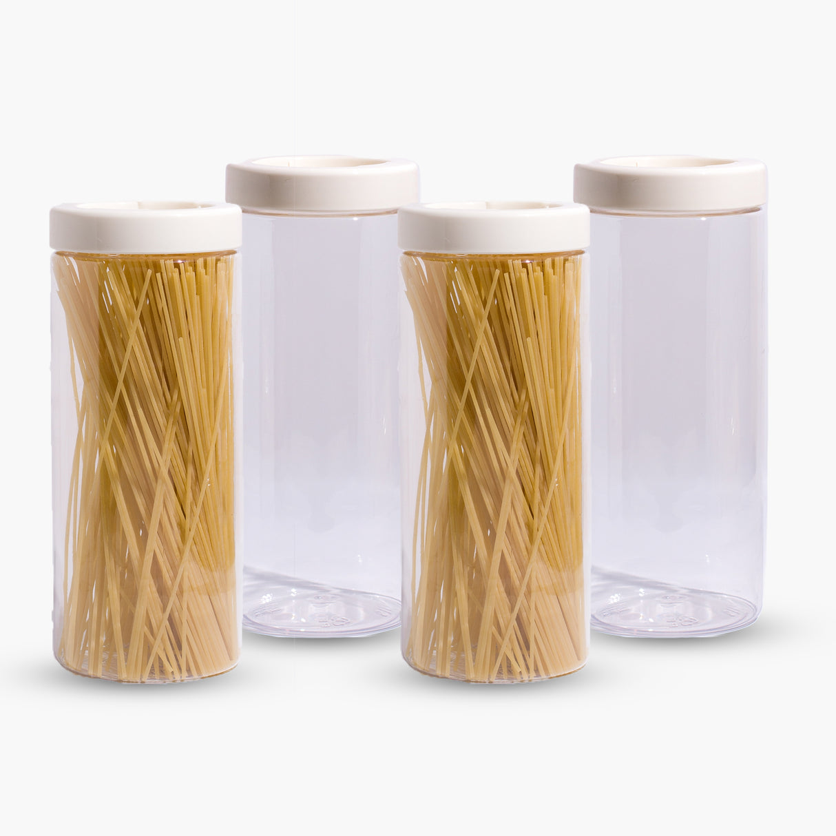 Stack & Lock Round Container 1500ml 4pcs Set | Stackable Storage Jars