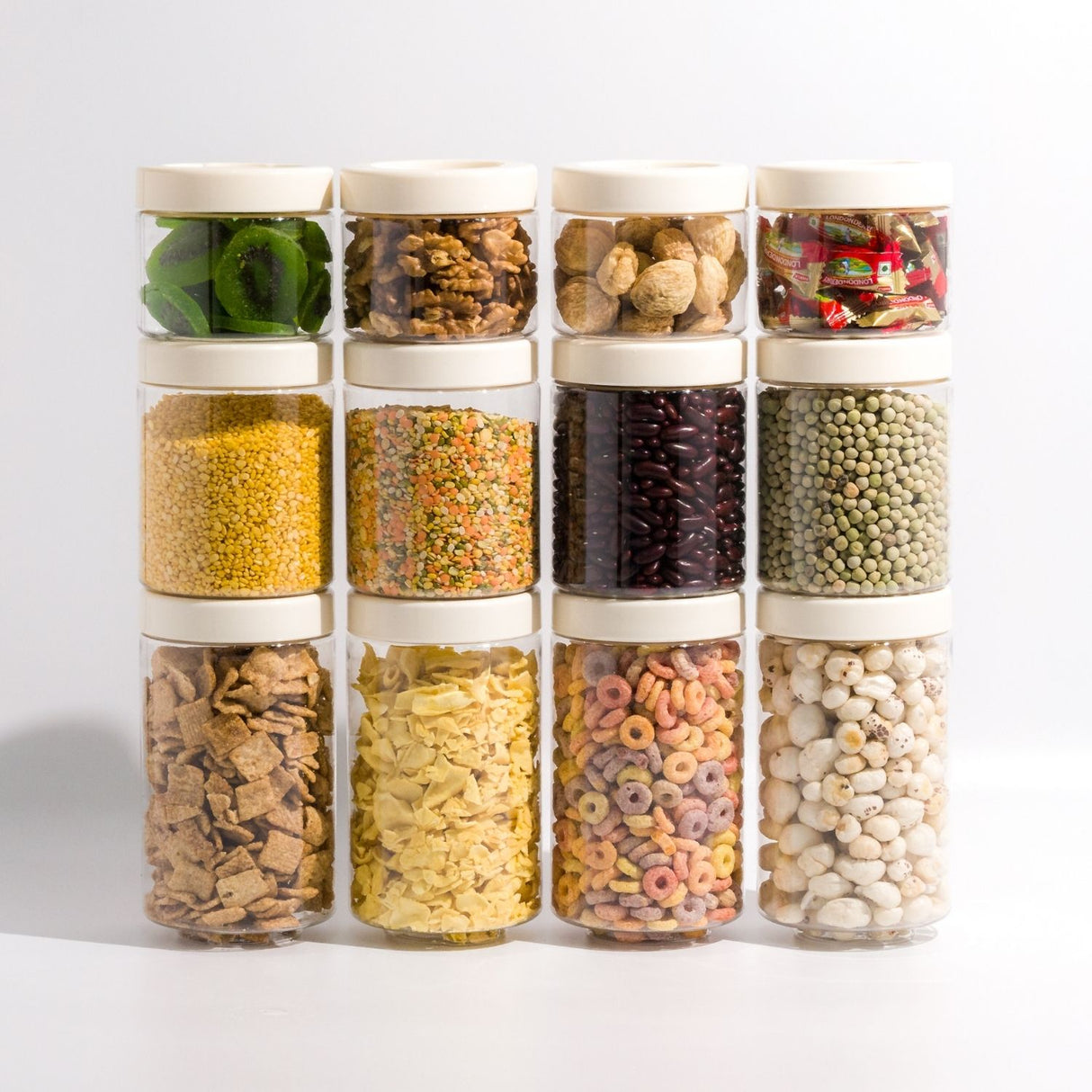 Stack & Lock Round Container 12pcs Set | Stackable Storage Jars