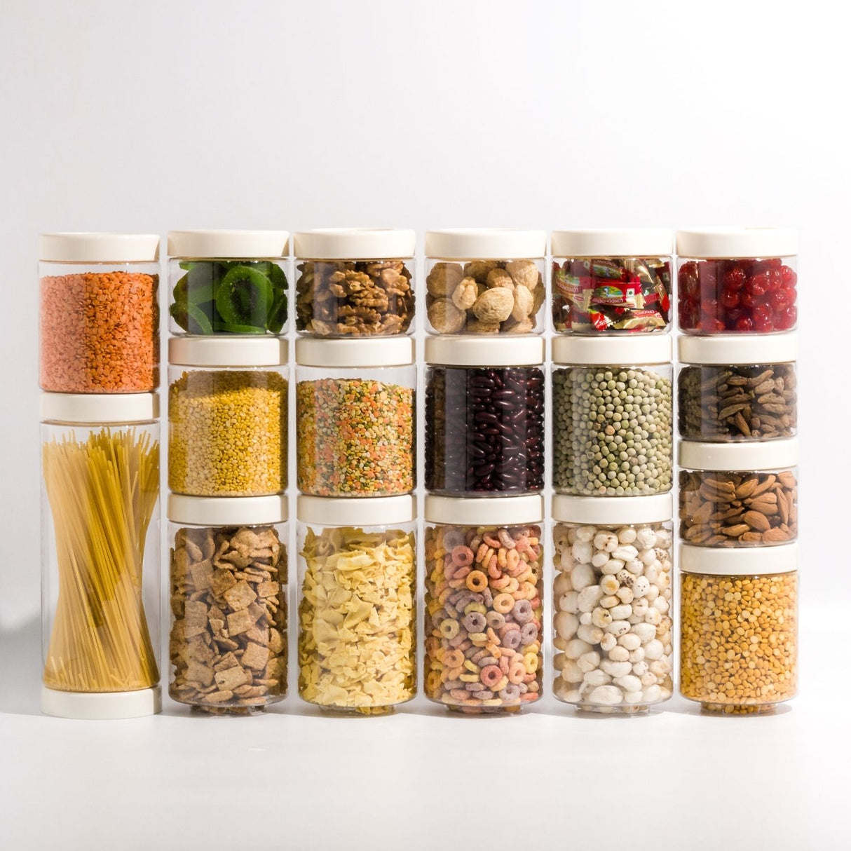 Stack & Lock Round Container 18pcs Set | Stackable Storage Jars
