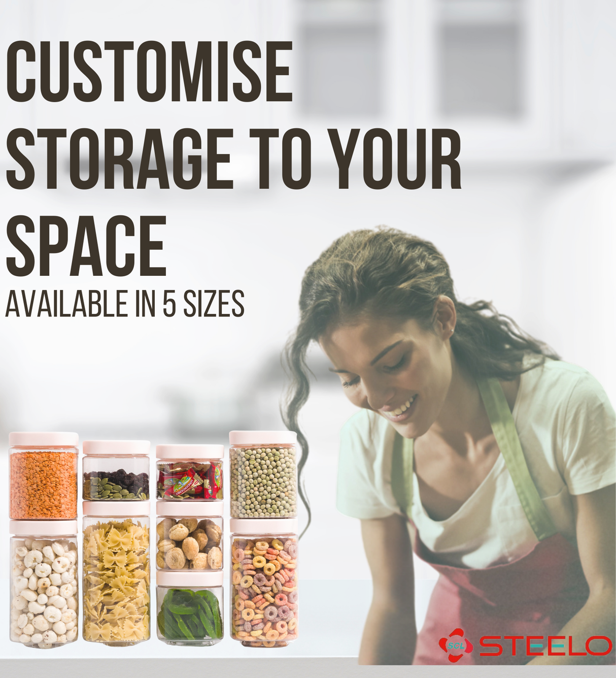 Stack & Lock Square Container 18pcs Set | Stackable Storage Jars