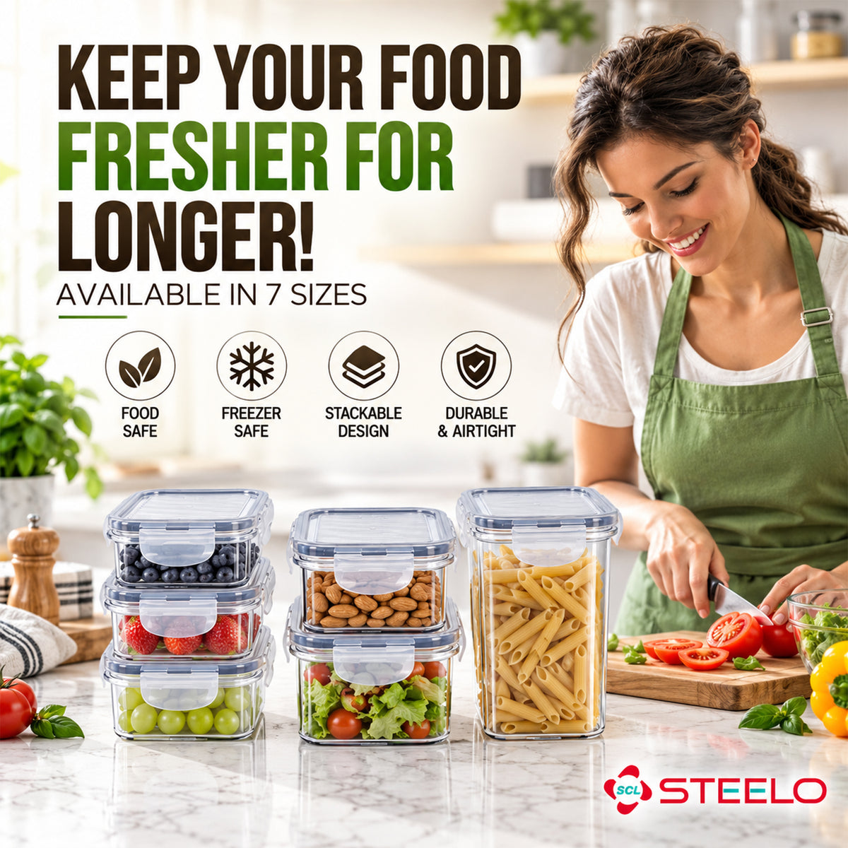 SoFresh SoClick Container 1200ml 2pcs Set | Click-Lock Food Containers