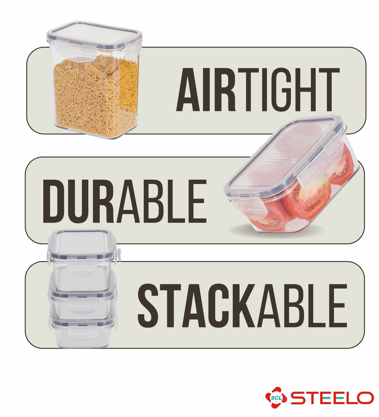 SoFresh SoClick Container 1400ml 2pcs Set | Click-Lock Food Containers