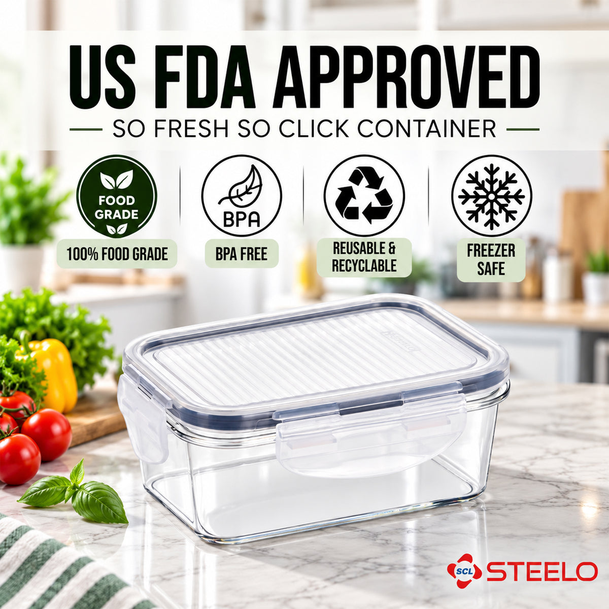 SoFresh SoClick Container 6pcs Set | Click-Lock Food Containers
