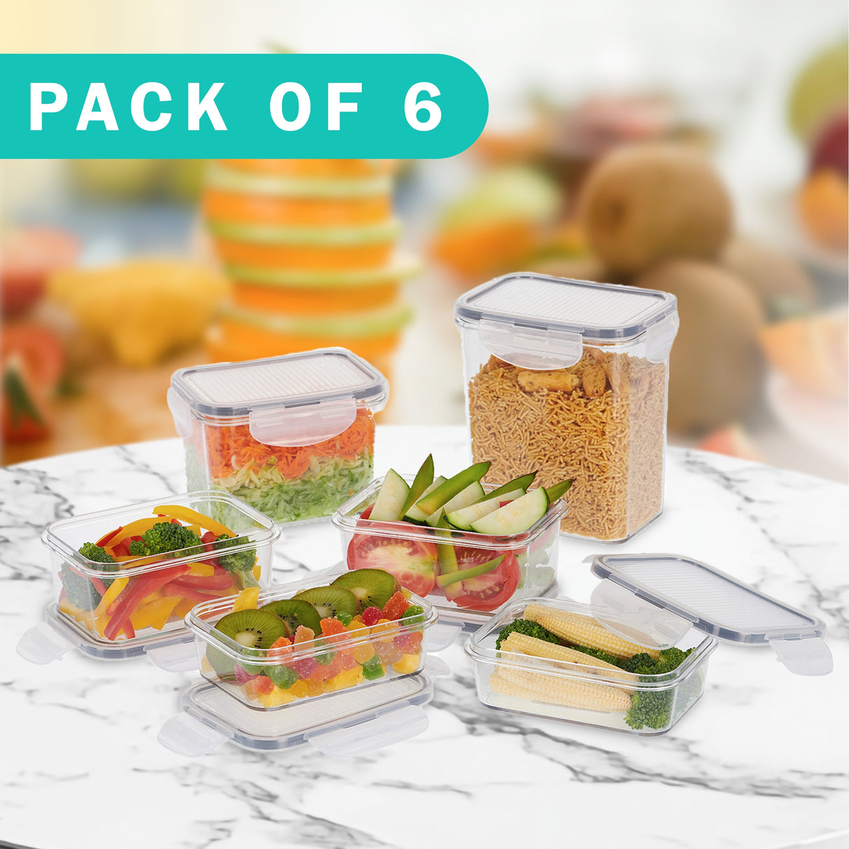 SoFresh SoClick Container 6pcs Set | Click-Lock Food Containers