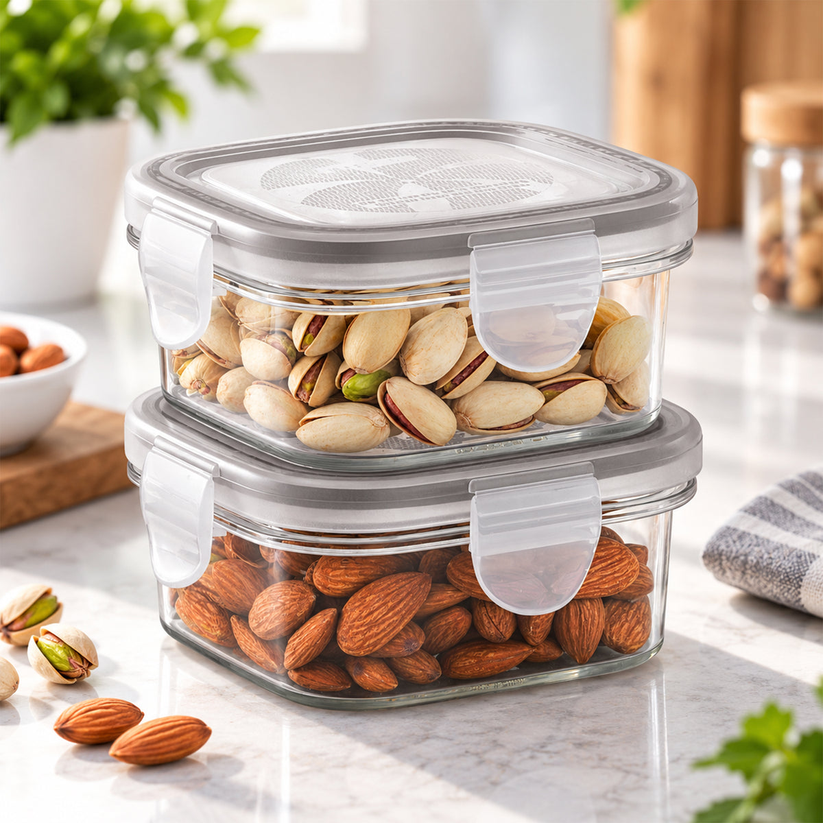 SoFresh Square Container 1000ml 2pcs Set | Airtight Food Containers
