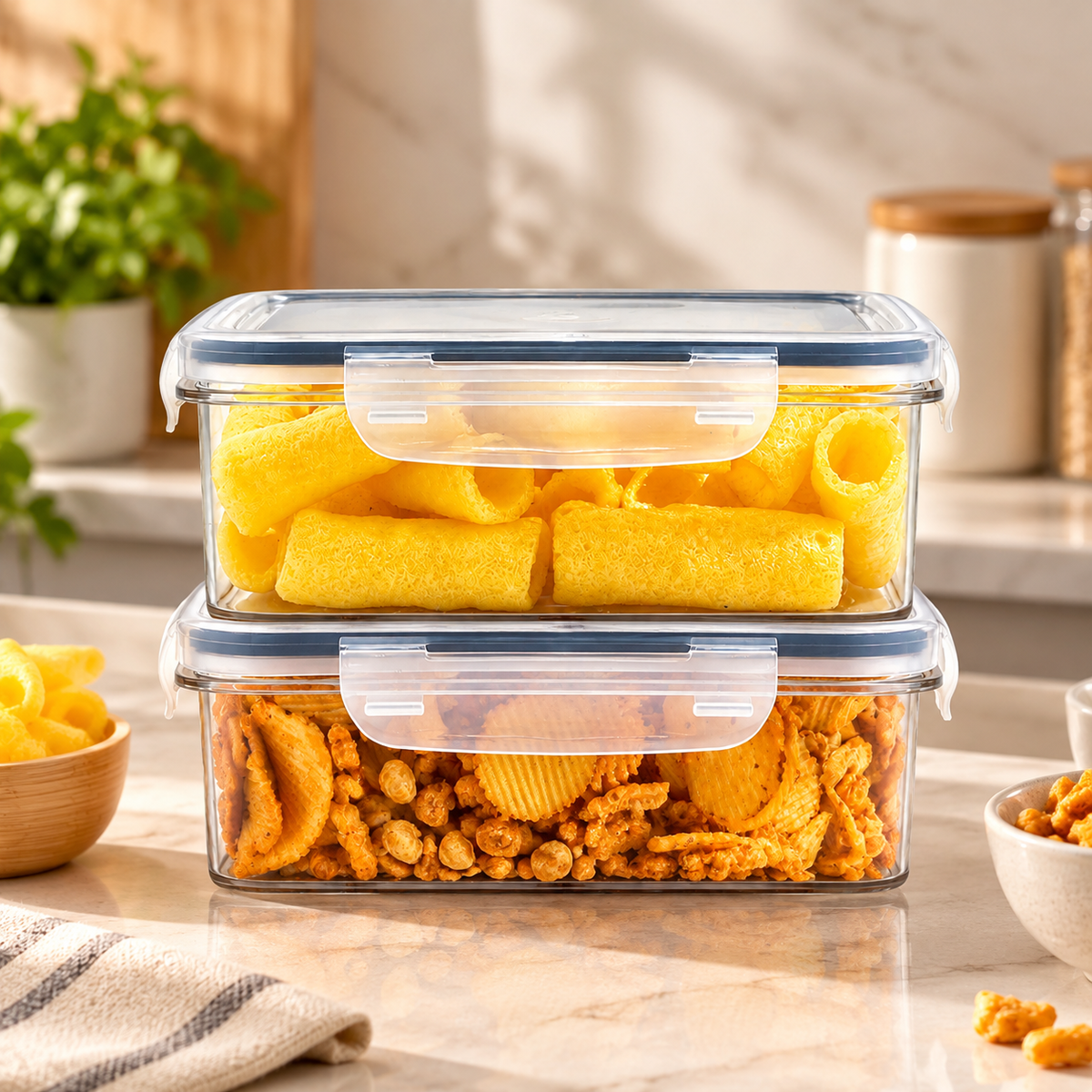 SoFresh Square Container 2000ml 2pcs Set | Airtight Food Containers