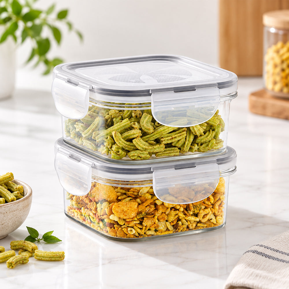 SoFresh Square Container 400ml 2pcs Set | Airtight Food Containers